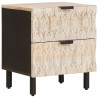 Szafka Nocna 2 pcs Biały 40 x 33 x 46 cm Drewno z mango