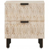Szafka Nocna 2 pcs Biały 40 x 33 x 46 cm Drewno z mango