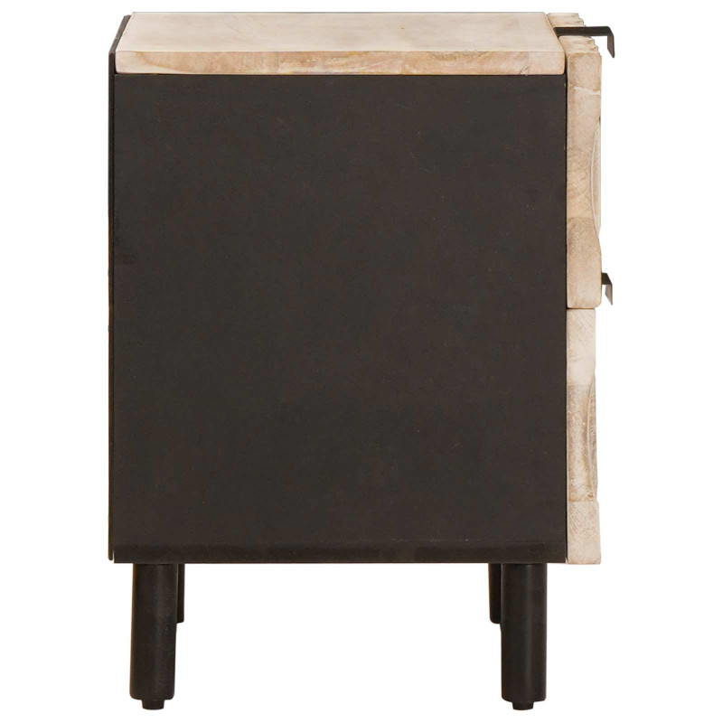 Szafka Nocna 2 pcs Biały 40 x 33 x 46 cm Drewno z mango