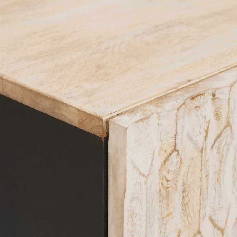 Szafka Nocna 2 pcs Biały 40 x 33 x 46 cm Drewno z mango