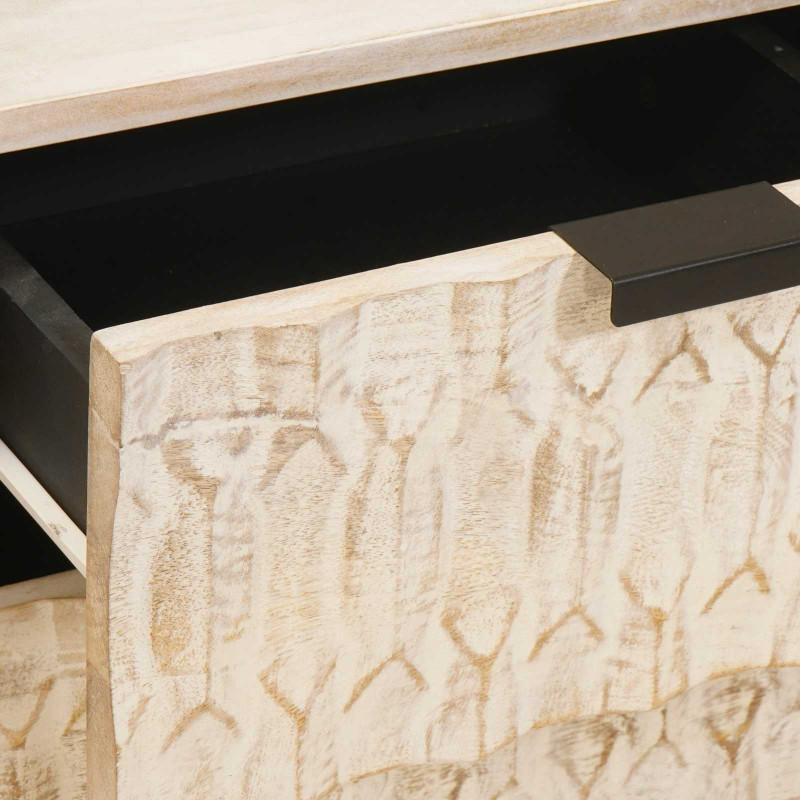 Szafka Nocna 2 pcs Biały 40 x 33 x 46 cm Drewno z mango