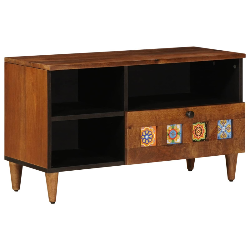 Szafka pod telewizor z szufladą orzech włoski 80 x 33 x 46 cm
