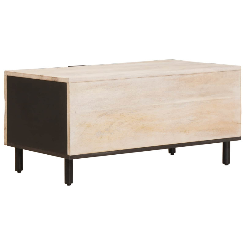 Stolik kawowy Biały 80 x 50 x 40 cm Drewno z mango