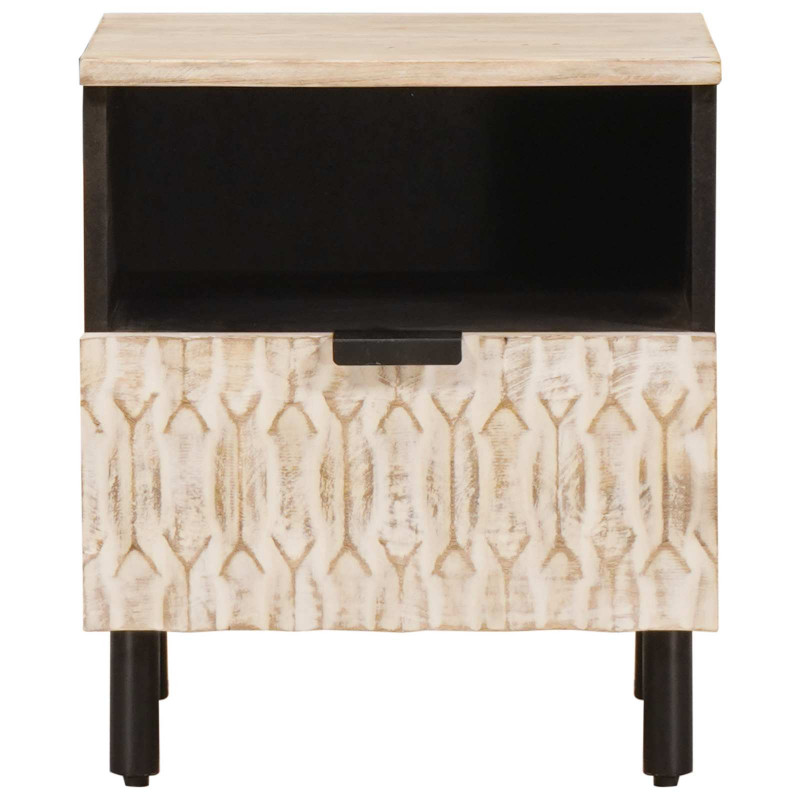 Szafka Nocna 2 pcs Biały 40 x 33 x 46 cm Drewno z mango