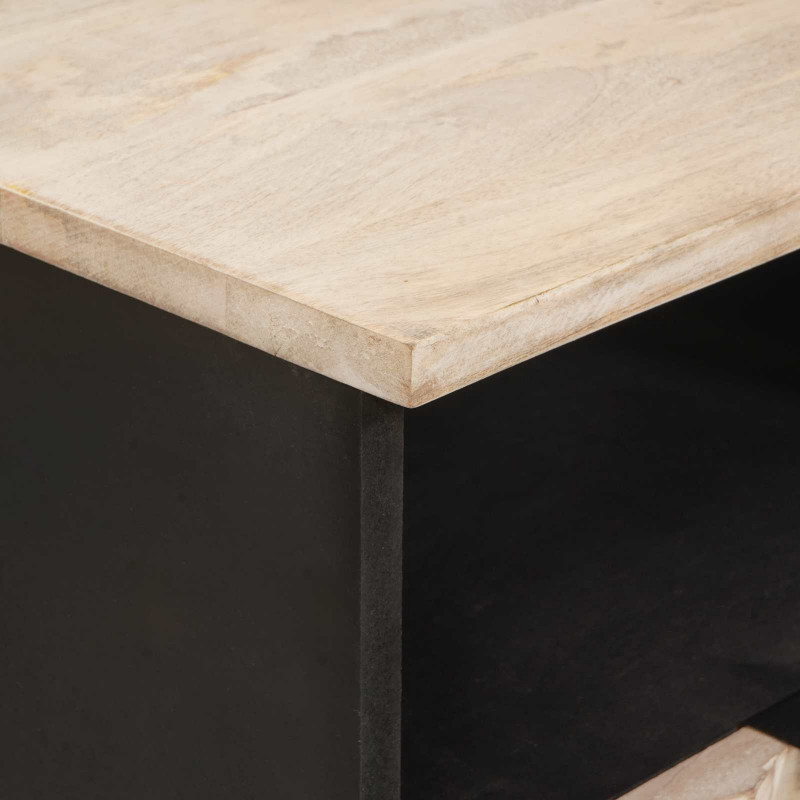 Szafka Nocna 2 pcs Biały 40 x 33 x 46 cm Drewno z mango