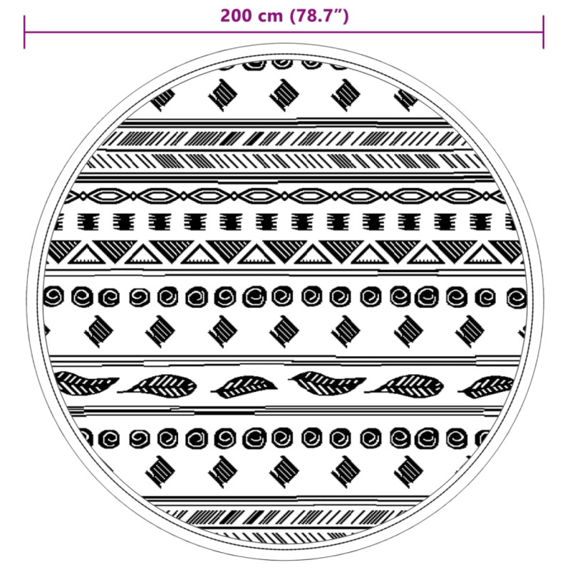 Dywan na zewnątrz, szary, Ø200 cm, PP