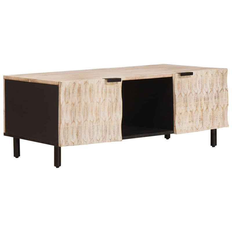 Stolik kawowy Biały 100 x 54 x 40 cm Drewno z mango