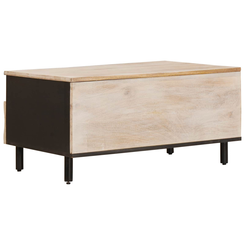 Stolik kawowy z szufladą Biały 80 x 54 x 40 cm Drewno z mango