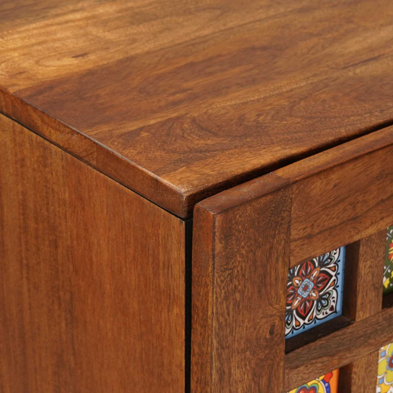 Highboard orzech włoski 40 x 33 x 110 cm Drewno z mango