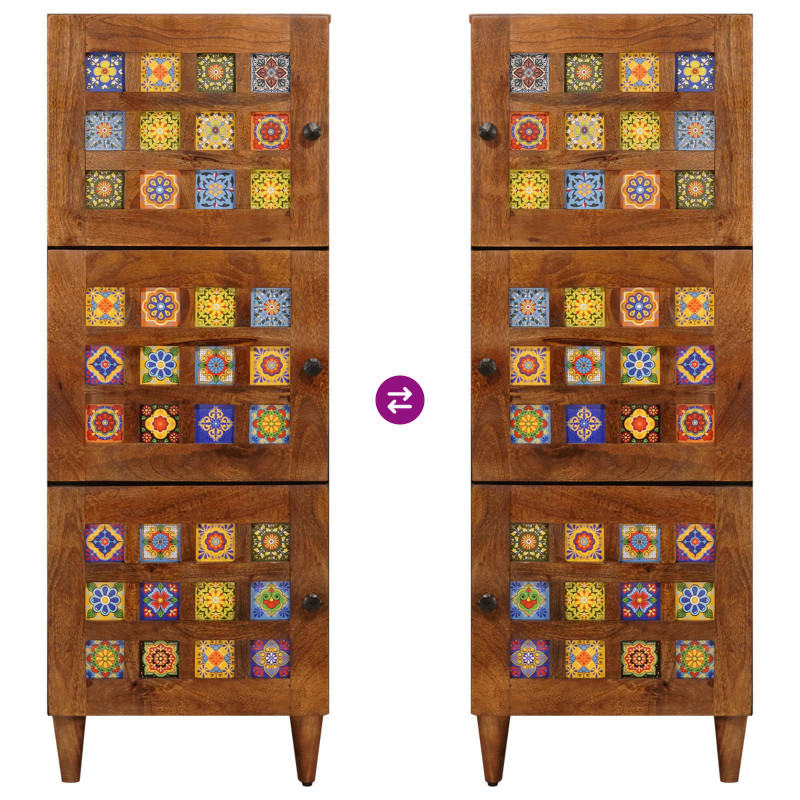 Highboard orzech włoski 40 x 33 x 110 cm Drewno z mango
