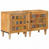 Szafka Nocna 2 pcs Naturalny 40 x 33,5 x 46 cm Drewno z mango
