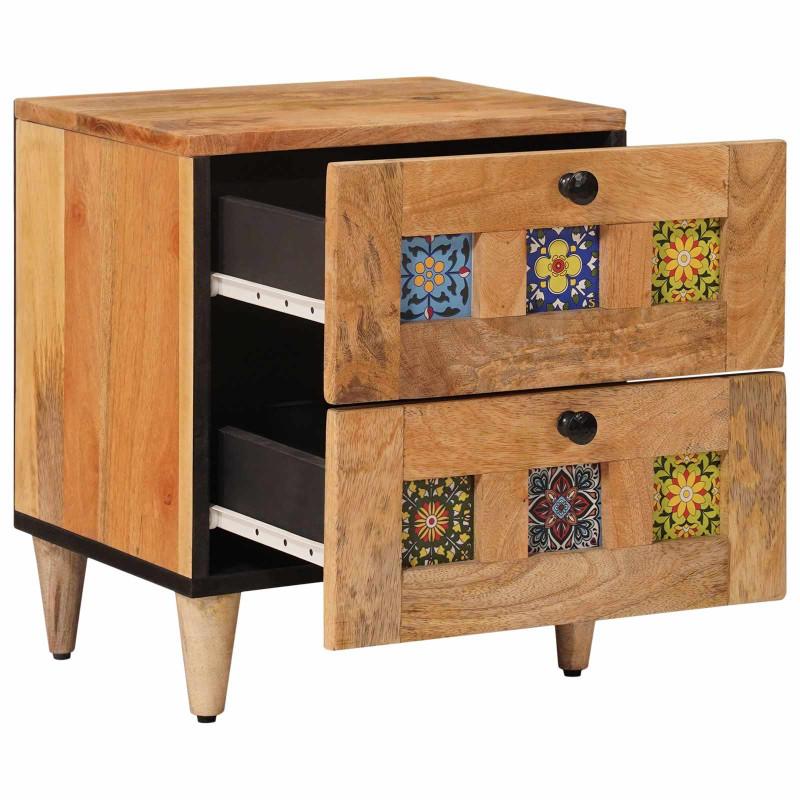 Szafka Nocna 2 pcs Naturalny 40 x 33,5 x 46 cm Drewno z mango