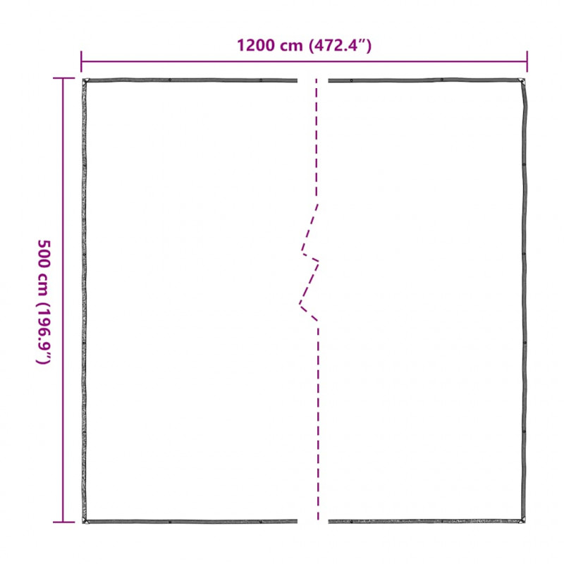 Przezroczysta plandeka z oczkami 5x12 m Polietylen