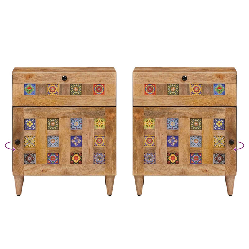Szafka Nocna Naturalny 50 x 33 x 60 cm Drewno z mango