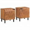 Szafka Nocna 2 pcs Brązowy 40 x 33 x 46 cm Drewno z mango