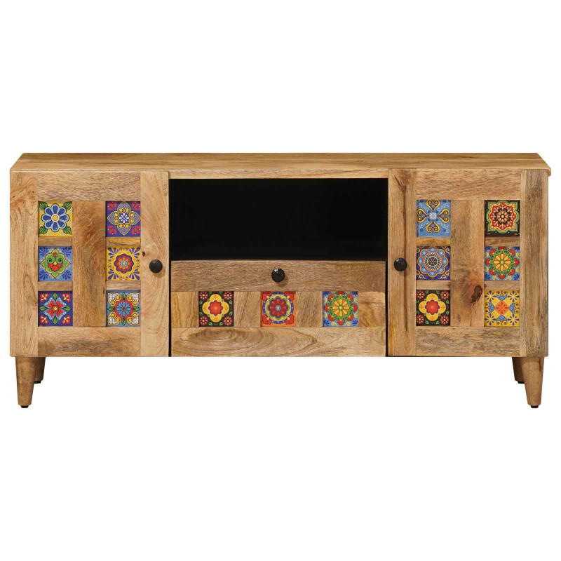 Szafka pod telewizor z szufladą Naturalny 105 x 33,5 x 46 cm