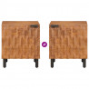 Szafka Nocna 2 pcs Brązowy 40 x 33 x 46 cm Drewno z mango