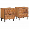Szafka Nocna 2 pcs Brązowy 40 x 33 x 46 cm Drewno z mango