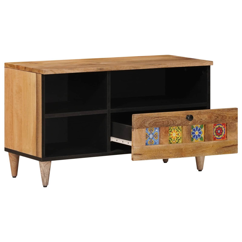 Szafka pod telewizor Naturalny 80 x 33,5 x 46 cm Drewno z mango