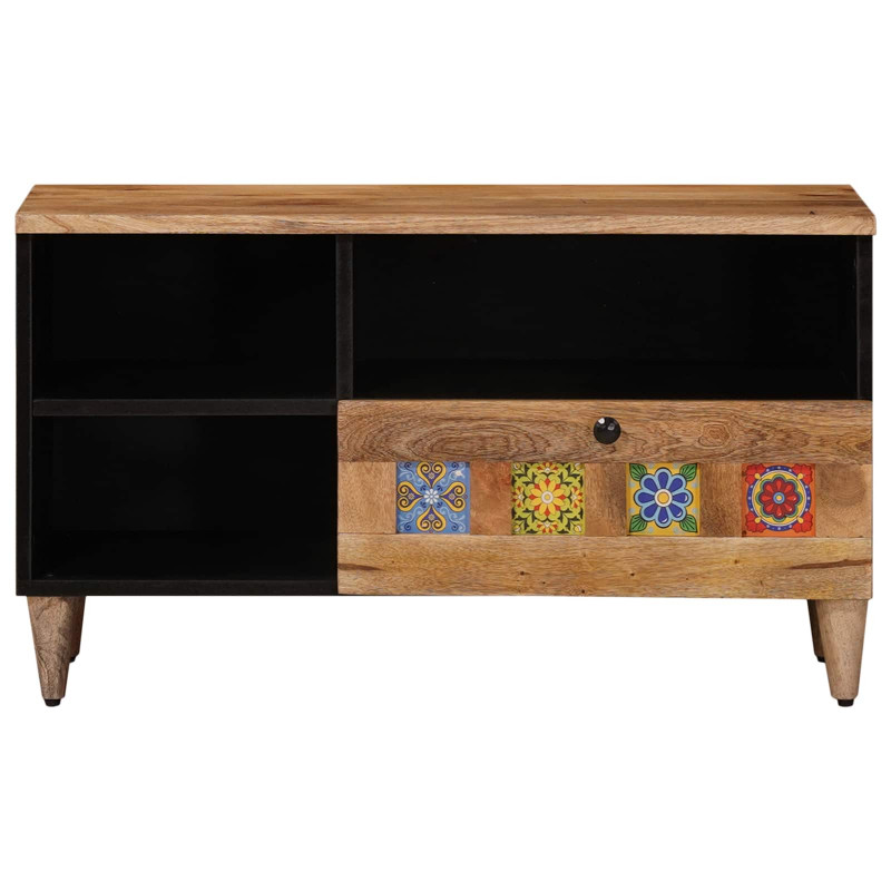 Szafka pod telewizor Naturalny 80 x 33,5 x 46 cm Drewno z mango