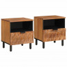 Szafka Nocna 2 pcs Brązowy 40 x 33 x 46 cm Drewno z mango