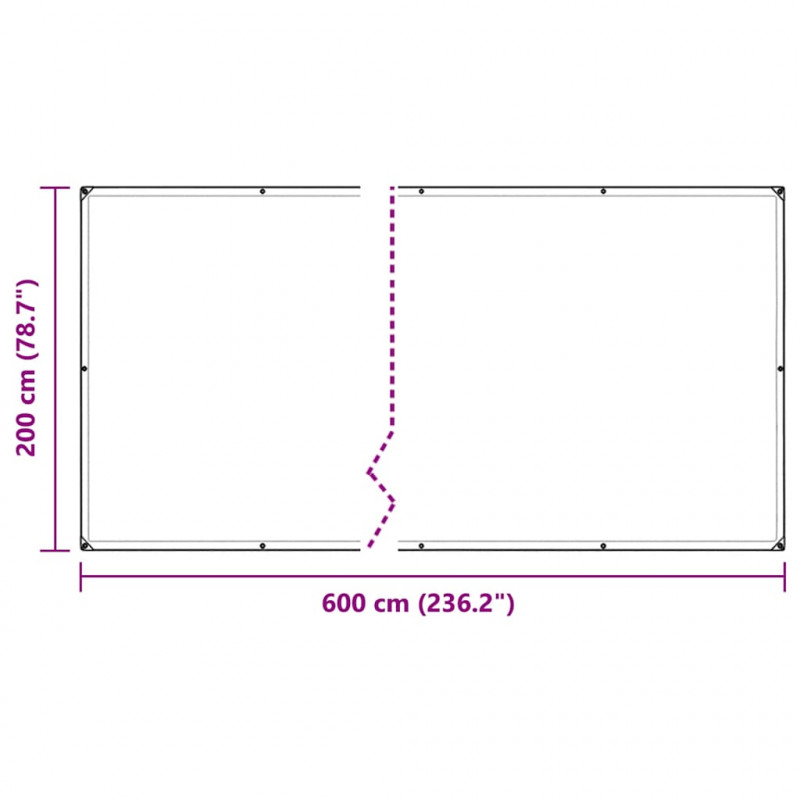 Przezroczysta plandeka z oczkami 2x6 m PVC