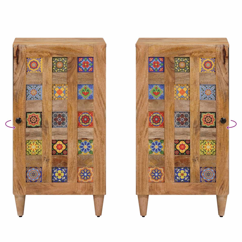 Bufet z drzwiami Naturalny 40 x 33,5 x 75 cm Drewno z mango
