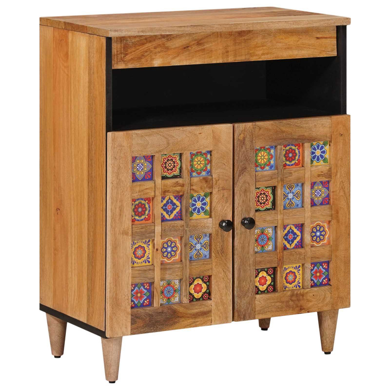 Bufet z drzwiami Naturalny 60 x 33,5 x 75 cm Drewno z mango
