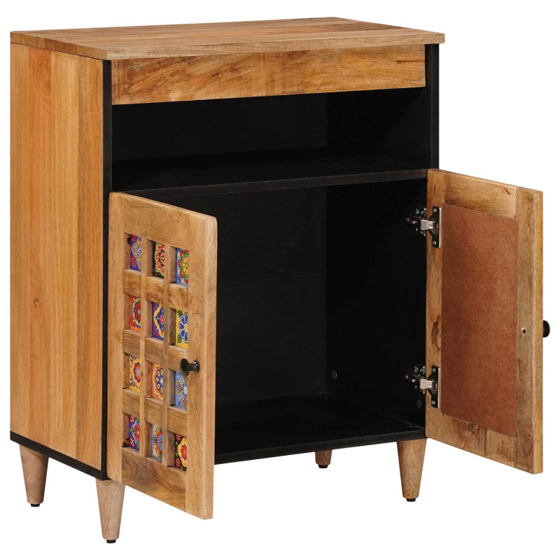 Bufet z drzwiami Naturalny 60 x 33,5 x 75 cm Drewno z mango