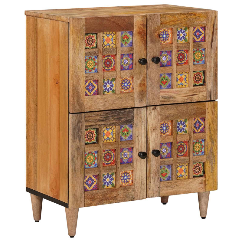 Bufet z drzwiami Naturalny 60 x 33,5 x 75 cm Drewno z mango