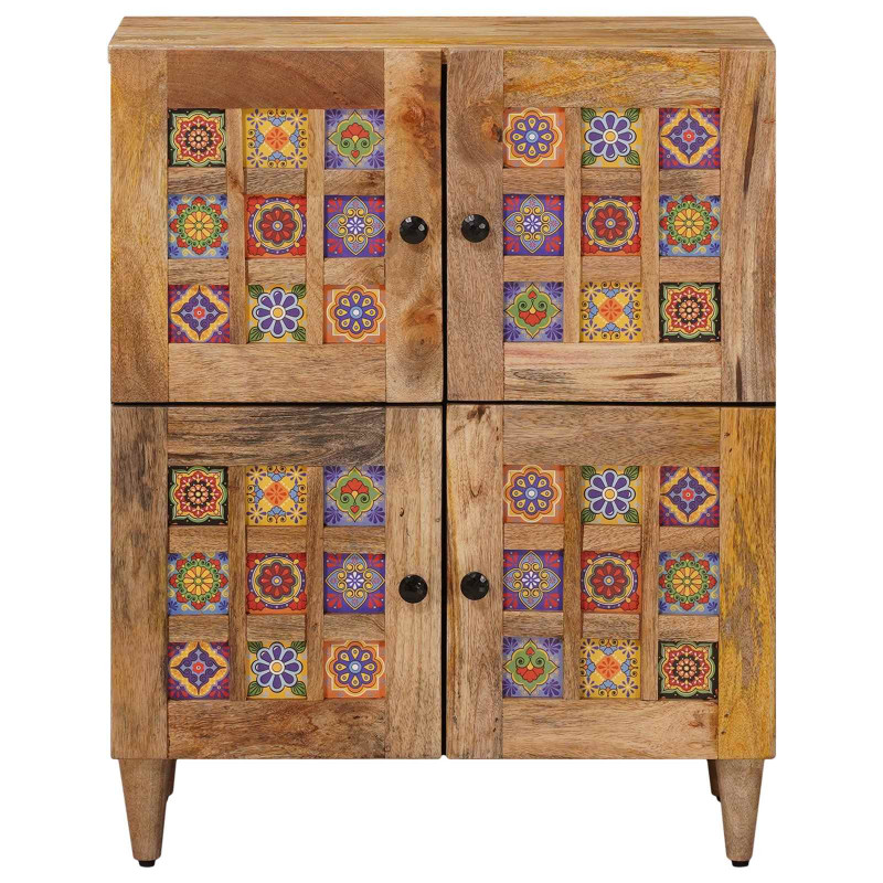 Bufet z drzwiami Naturalny 60 x 33,5 x 75 cm Drewno z mango