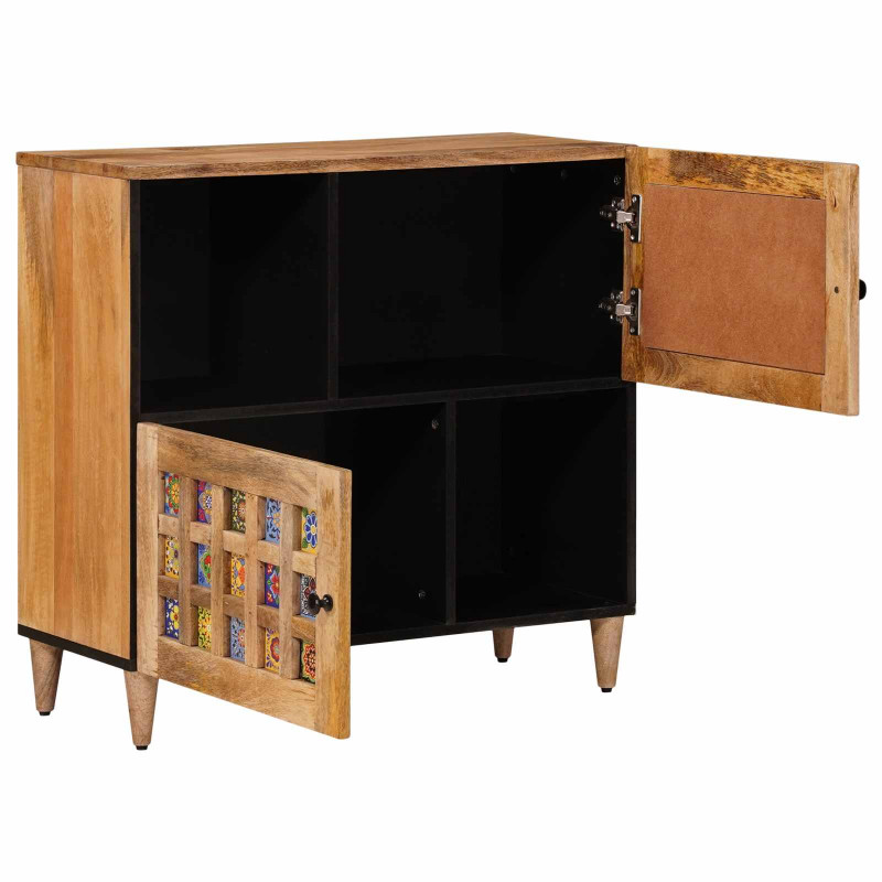 Bufet z drzwiami Naturalny 80 x 33,5 x 75 cm Drewno z mango