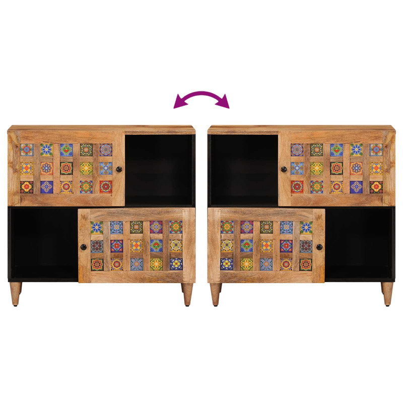 Bufet z drzwiami Naturalny 80 x 33,5 x 75 cm Drewno z mango