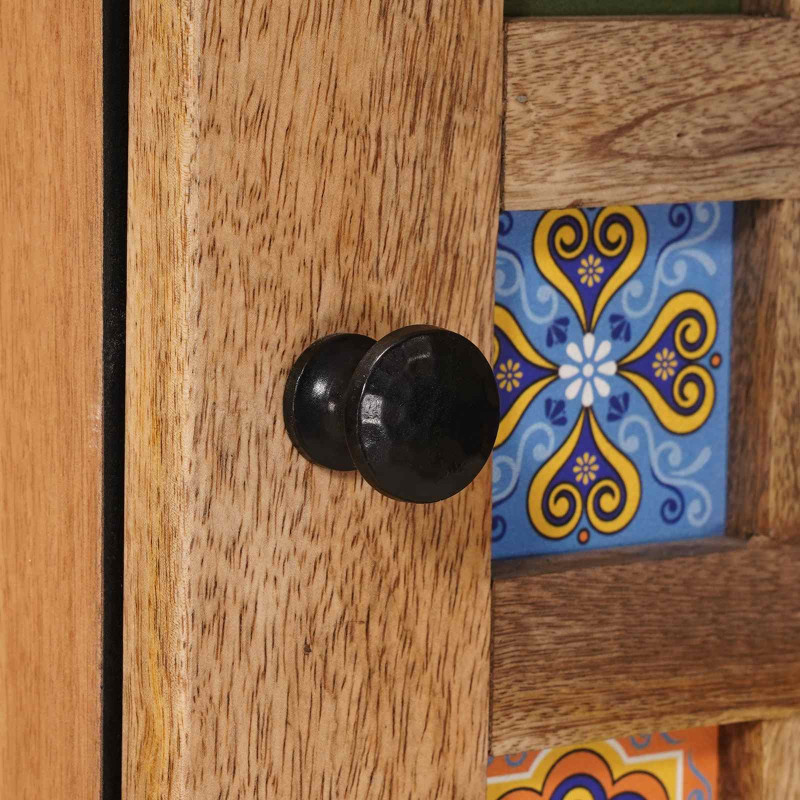 Highboard z drzwiami Naturalny 40 x 33 x 110 cm Drewno z mango