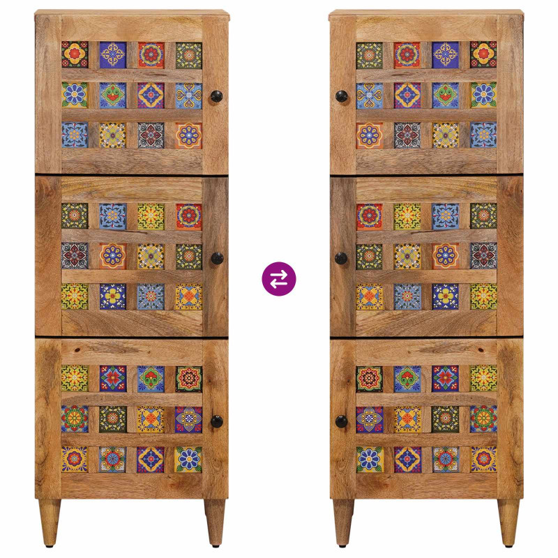 Highboard z drzwiami Naturalny 40 x 33 x 110 cm Drewno z mango