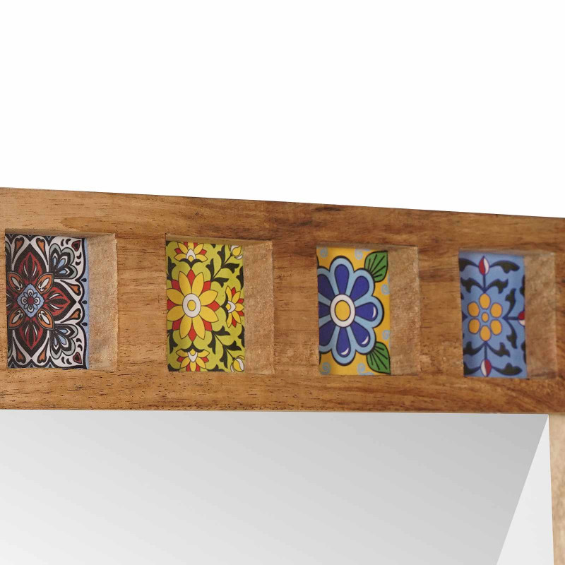 Lustro łazienkowe Naturalny 50 x 70 x 3 cm Drewno z mango