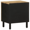 Szafka nocna, czarna, 40x33,5x46 cm, lite surowe drewno mango