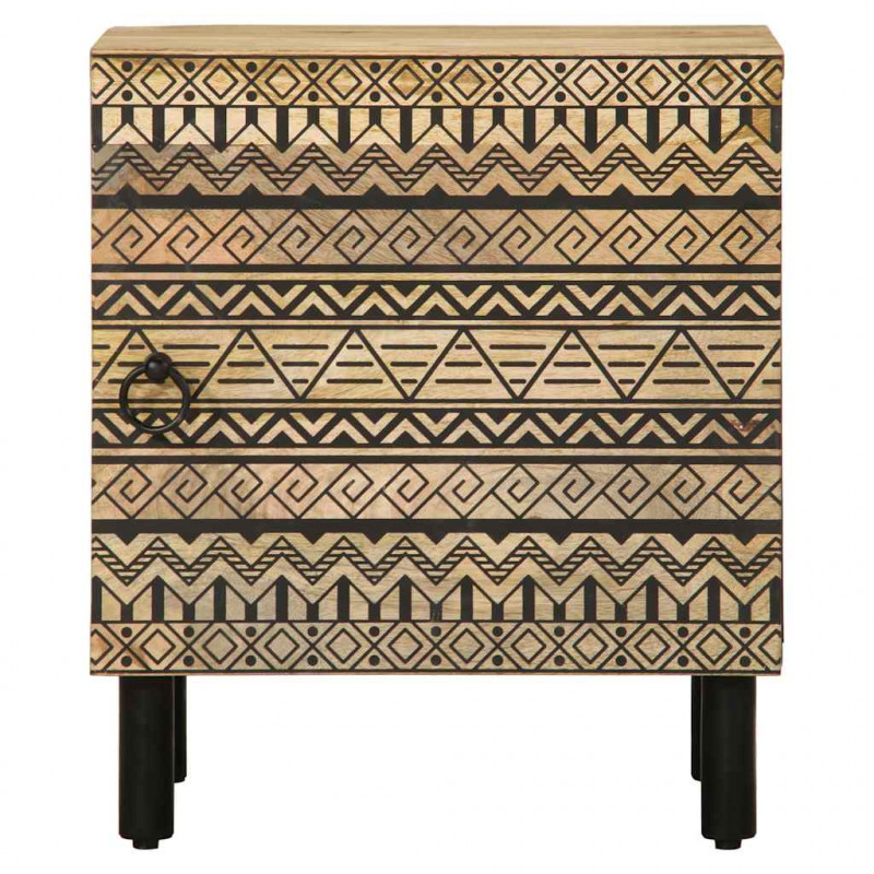 Szafki nocne, 2 szt., czarne, 40x33,5x46 cm, lite drewno mango