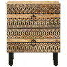 Szafka nocna, czarna, 40x33,5x46 cm, lite surowe drewno mango