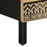 Szafka nocna, czarna, 40x33,5x46 cm, lite surowe drewno mango