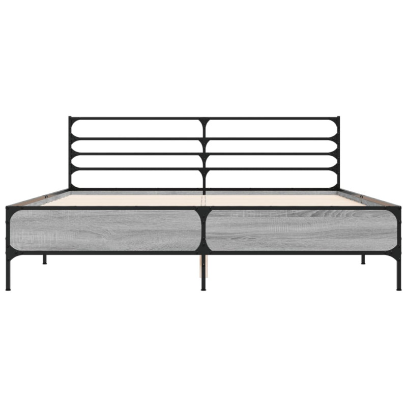 Rama łóżka, szary dąb sonoma, 150x200cm materiał drewnopochodny