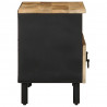 Szafka pod TV, czarne, 70x33,5x46 cm, lite surowe drewno mango