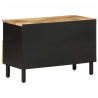 Szafka pod TV, czarne, 70x33,5x46 cm, lite surowe drewno mango
