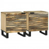 Szafka Nocna 2 pcs Brązowy 40 x 33 x 46 cm Lite drewno akacjowe