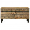 Stolik kawowy, czarny, 80x50x40 cm, lite surowe drewno mango