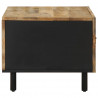 Stolik kawowy, czarny, 80x50x40 cm, lite surowe drewno mango