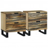 Szafka Nocna 2 pcs Brązowy 40 x 33 x 46 cm Lite drewno akacjowe