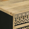 Szafka nocna, czarna, 50x33x62 cm, lite surowe drewno mango