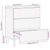 Szafka nocna, czarna, 50x33x62 cm, lite surowe drewno mango