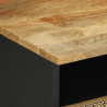 Stolik kawowy, czarny, 80x54x40 cm, lite surowe drewno mango
